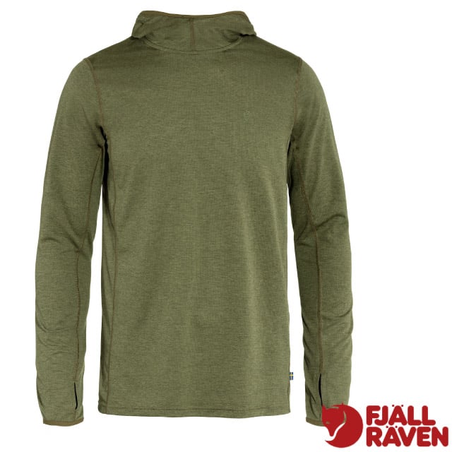 【Fjallraven 小狐狸】男 Abisko Sun Hoodie 針織彈性連帽長袖排汗衣/87199-620 綠✿30E010
